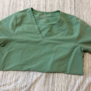 Mediums figs light sage scrub top